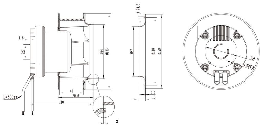 133-072NS-08 Backward Curved Centrifugal Fans drawing