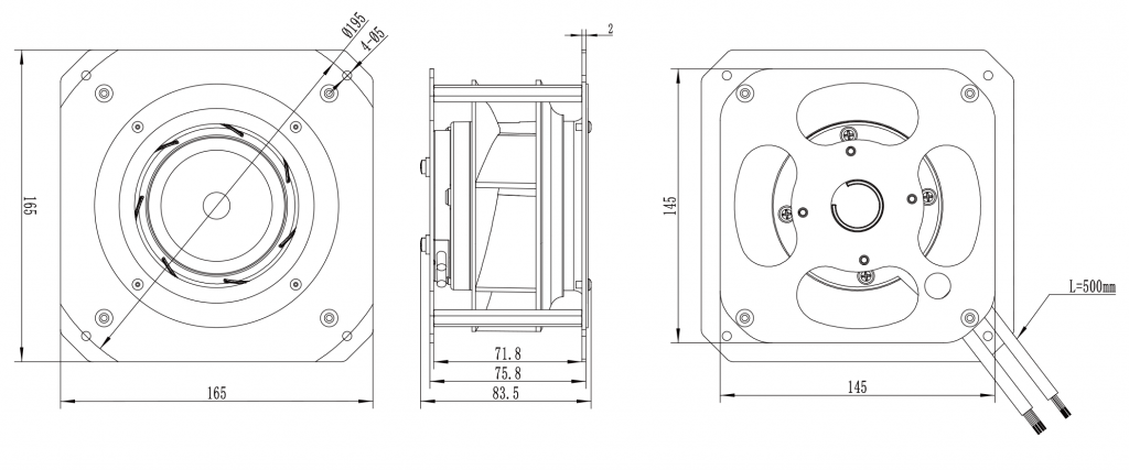 133-072PS-02 Backward Curved Centrifugal Fans drawing