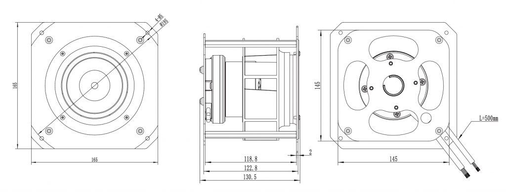 133-072PS-03 Backward Curved Centrifugal Fans drawing
