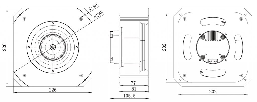 155-072PS-01 Backward Curved Centrifugal Fans drawing