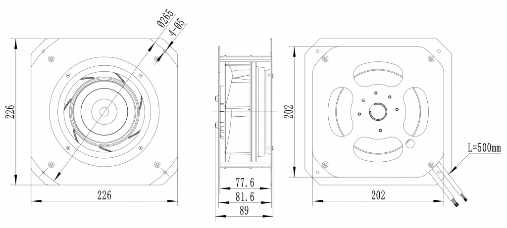 175-072PS-01 Backward Curved Centrifugal Fans drawing