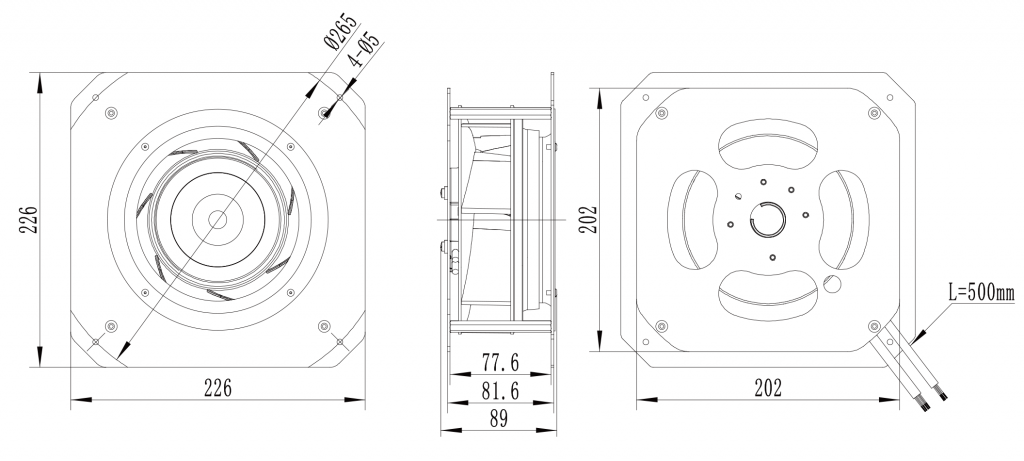 175-072PS-02 Backward Curved Centrifugal Fans drawing