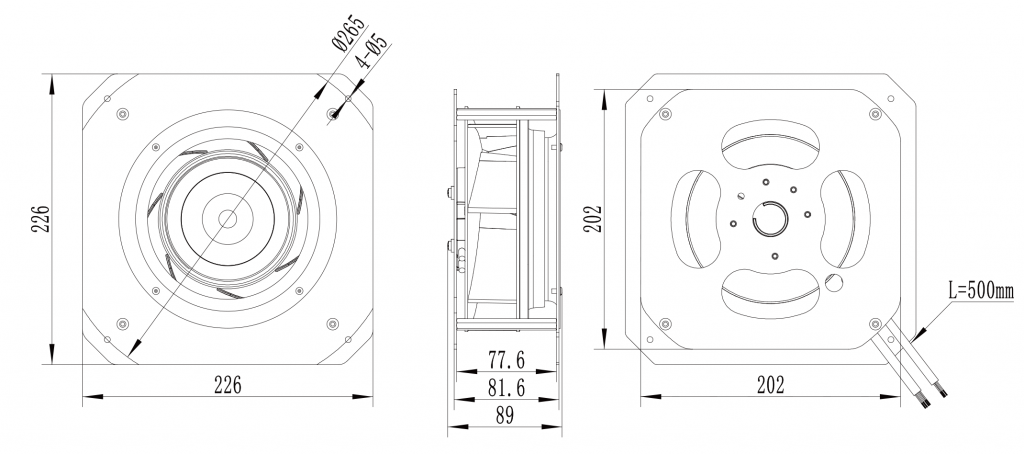 175-072PS-03 Backward Curved Centrifugal Fans drawing