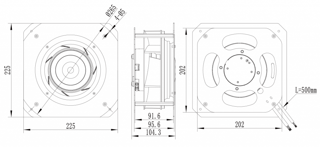 190-072PS-03 Backward Curved Centrifugal Fans drawing 