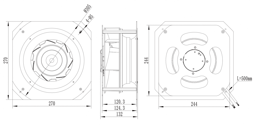 225-072PS-02 Backward Curved Centrifugal Fans drawing