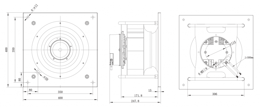 280-102PS-07 Backward Curved Centrifugal Fans drawing