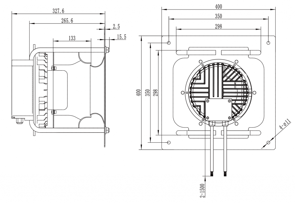 280-138PT-06 Backward Curved Centrifugal Fans drawing
