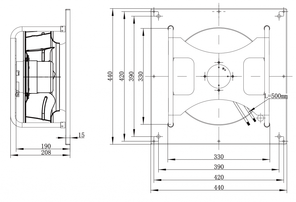 310-092PS-11 Backward Curved Centrifugal Fans drawing