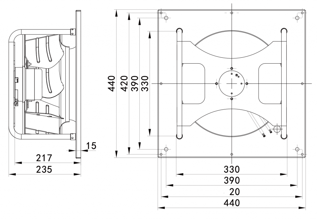 310-092PS-12 Backward Curved Centrifugal Fans drawing