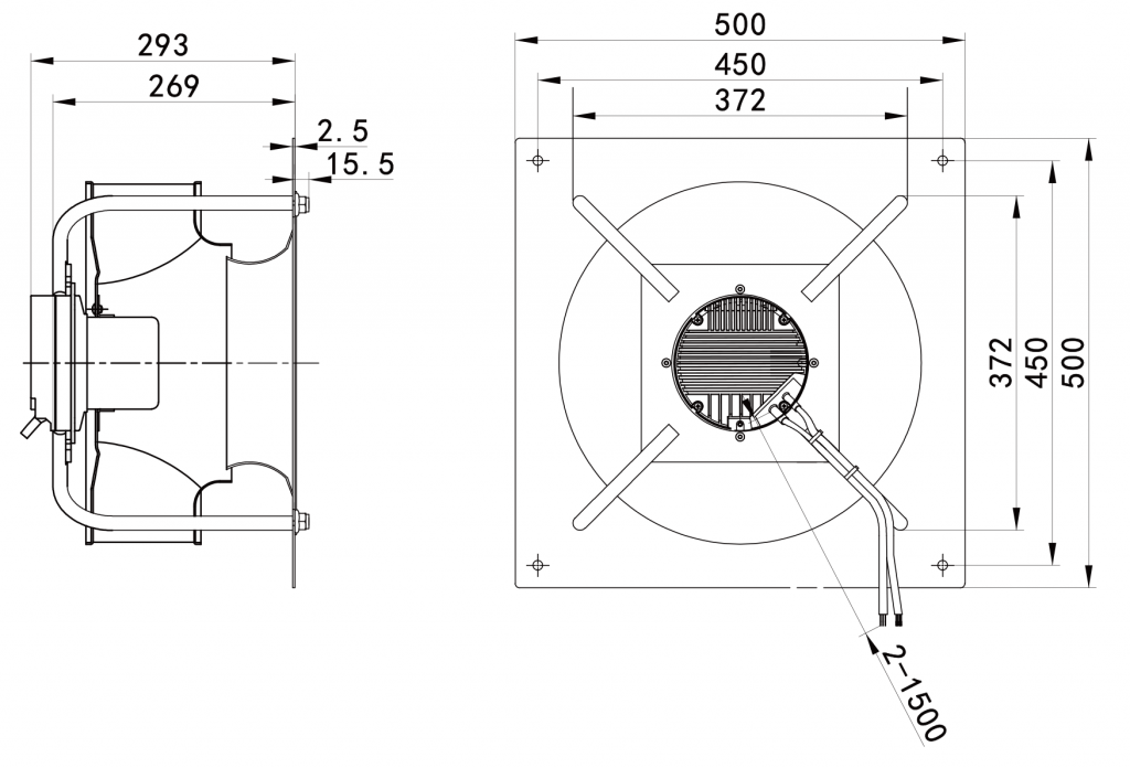 400-102PS-01 Backward Curved Centrifugal Fans drawing