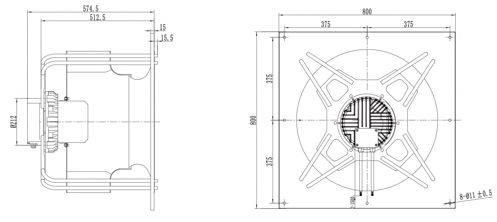 630-188PT-05 Backward Curved Centrifugal Fans drawing