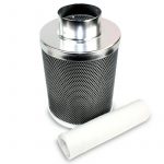LONGWELL 100 mm Small Carbon Filter Extractor Silent Greenhouse Ventilation Inline Duct Fan Carbon Filter for Room