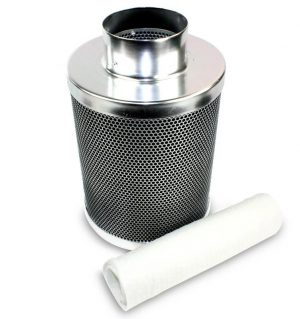 LONGWELL 100 mm Small Carbon Filter Extractor Silent Greenhouse Ventilation Inline Duct Fan Carbon Filter for Room