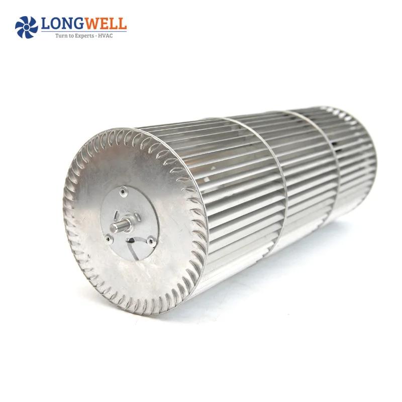 LONGWELL Aluminium Custom Cross Flow Fan Blade High Quality Air Conditioning Cross Flow Impeller