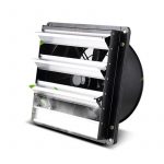 LONGWELL High-Speed Industrial Exhaust Fan with Square Wall-Mounted Louvered External Rotor Axial Flow and Carbon Steel FanBlade