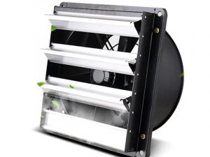 LONGWELL High-Speed Industrial Exhaust Fan with Square Wall-Mounted Louvered External Rotor Axial Flow and Carbon Steel FanBlade