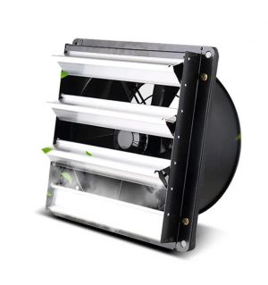 LONGWELL High-Speed Industrial Exhaust Fan with Square Wall-Mounted Louvered External Rotor Axial Flow and Carbon Steel FanBlade