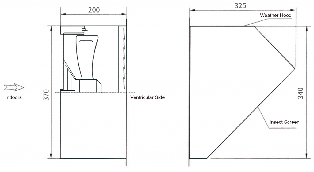 300E4-02 Wall Exhaust Fan Drawing
