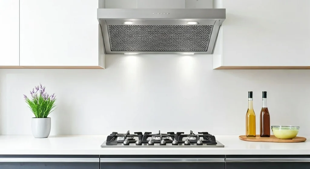 Stylish kitchen exhaust fan in use