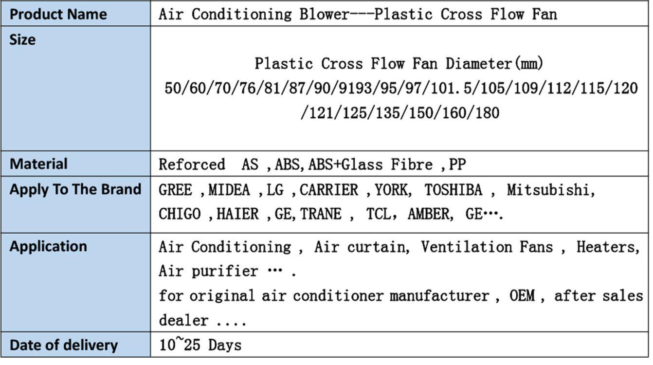 plastic fan impeller