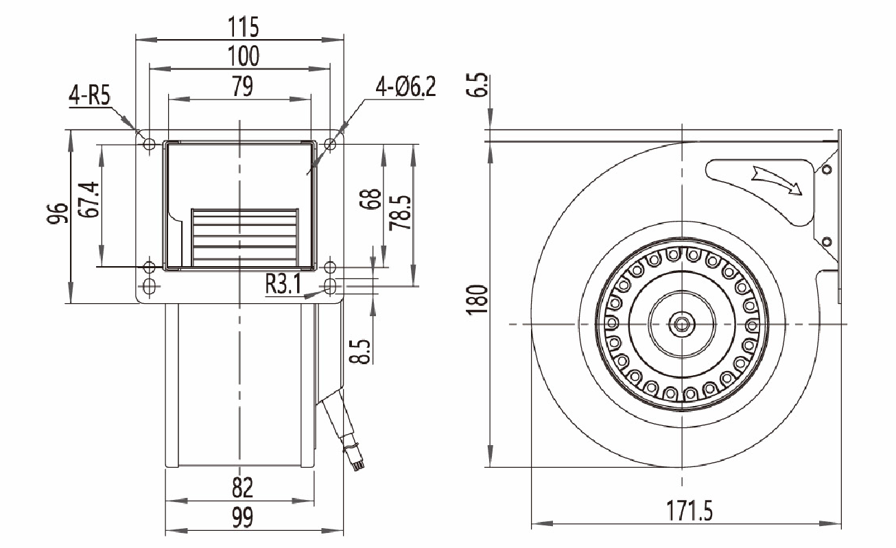 Single inlet AC Forward air cooling fan centrifugal blower fan
