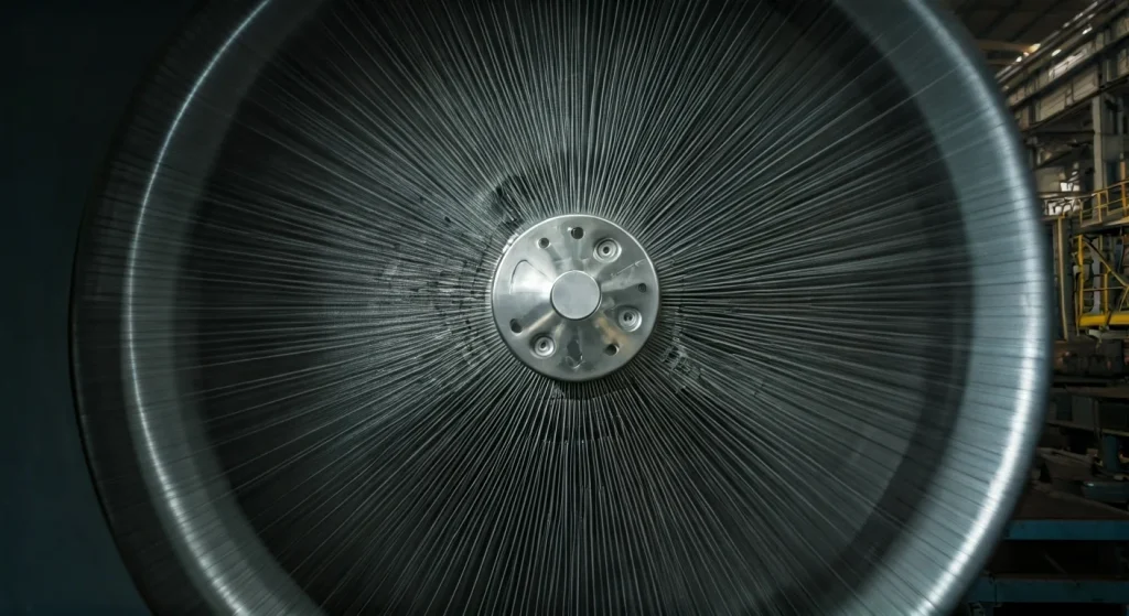 close-up industrial fan spinning