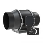 LONGWELL 4 Inch EC Motor Home Ventilation Fan AC Mixed Flow Duct Ball 220V DC Wall-Mounted Window Exhaust for Hydroponics Farm
