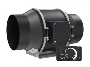 LONGWELL 4 Inch EC Motor Home Ventilation Fan AC Mixed Flow Duct Ball 220V DC Wall-Mounted Window Exhaust for Hydroponics Farm