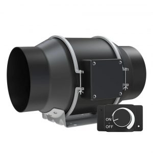LONGWELL 4 Inch EC Motor Home Ventilation Fan AC Mixed Flow Duct Ball 220V DC Wall-Mounted Window Exhaust for Hydroponics Farm