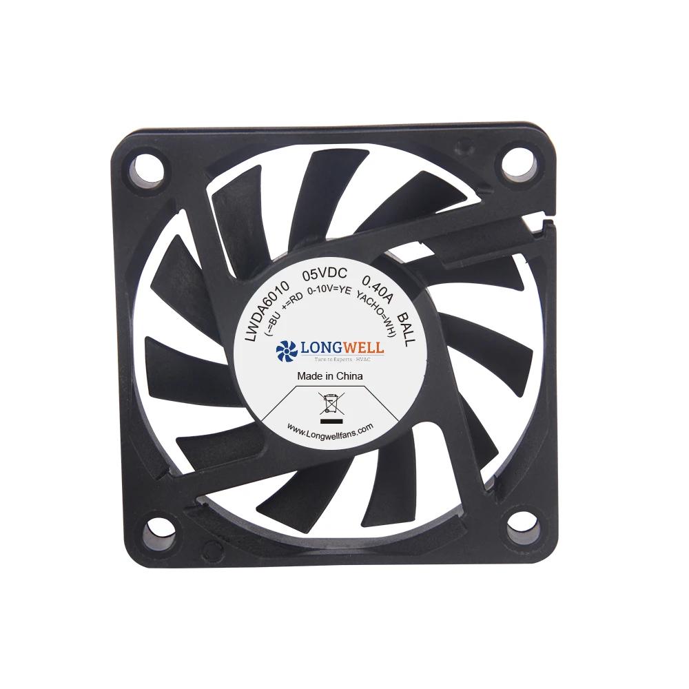 LONGWELL 60X60X10 2000 – 6000RPM -6500RPM DC Brushless Cooling PC Computer Fan 12V 6010 – 2 Pin Fan