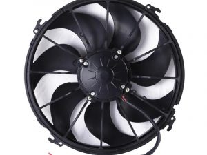 LONGWELL Bus DC Condenser Fan for Cooling System Universal Bus 12V/24V 7 Curved Blades Cooling Fan