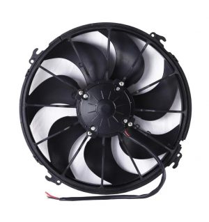LONGWELL Bus DC Condenser Fan for Cooling System Universal Bus 12V/24V 7 Curved Blades Cooling Fan