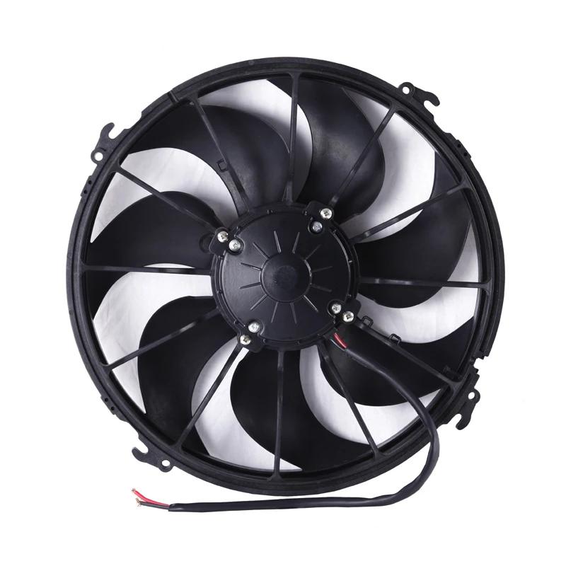 LONGWELL Bus DC Condenser Fan for Cooling System Universal Bus 12V/24V 7 Curved Blades Cooling Fan