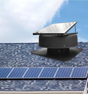 LONGWELL Roof Mount Solar Ventilation Fan 6-18VDC Solar Panel Powered Attic Fans for Roof Outdoor Warehouse