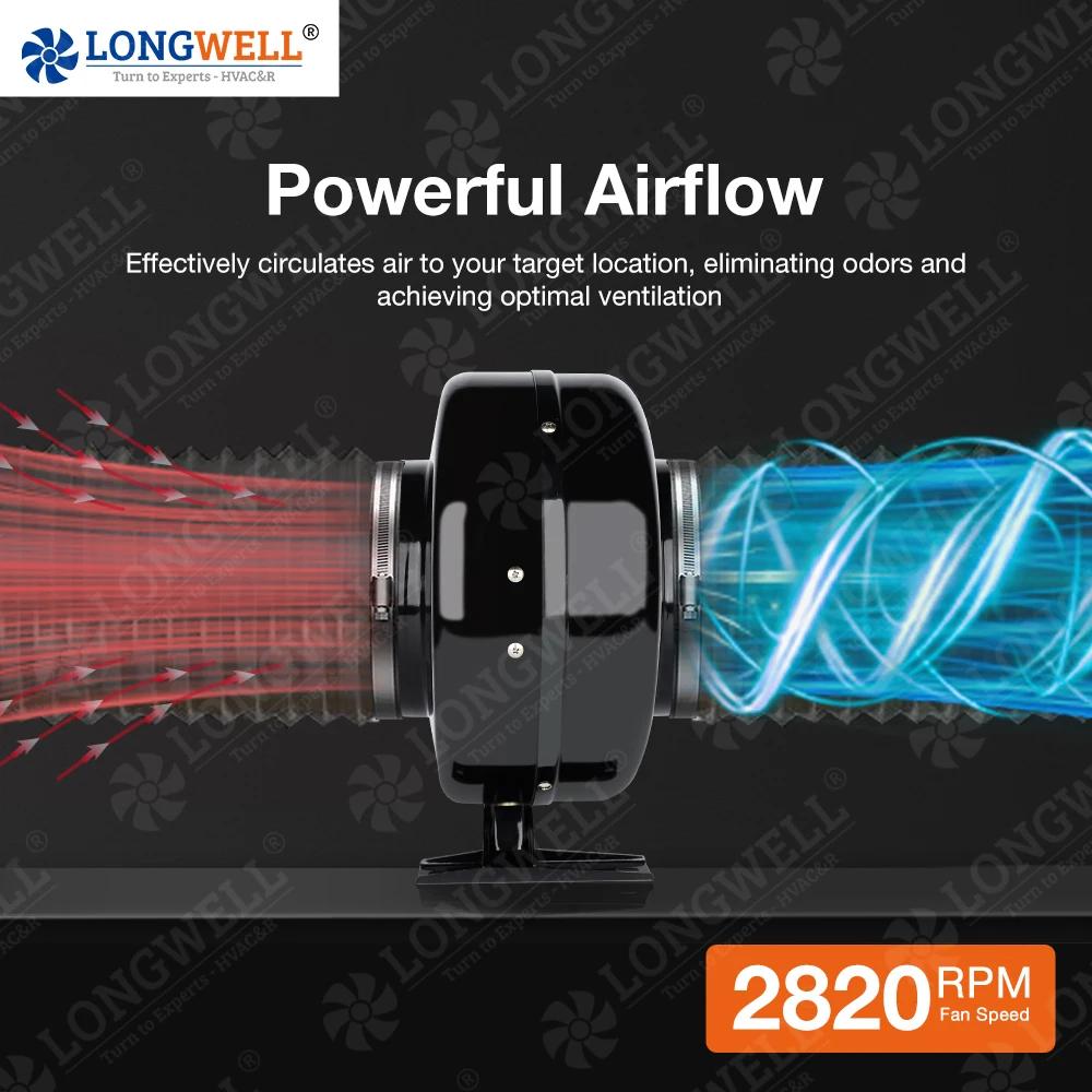 LONGWELL Ventilation Exhaust Inlin Duct Fan AC 230v 125mm Metal