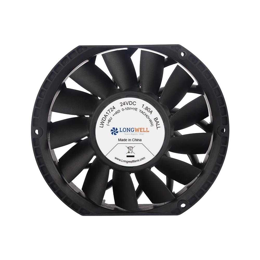 Longwell 172x172x38mm Dc 24v 48V 2000rpm -3000rpm 17238 Axial Flow Cooling Fan for Ventilation ,cooling