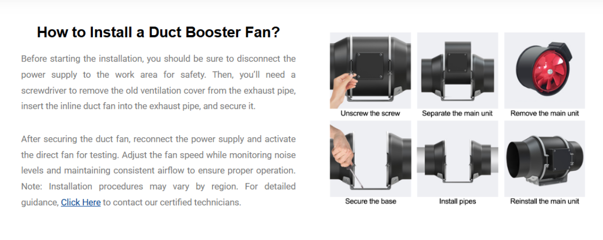 How to Install a Duct Booster Fan