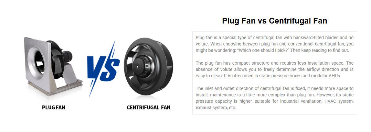 Plug Fan vs Centrifugal Fan