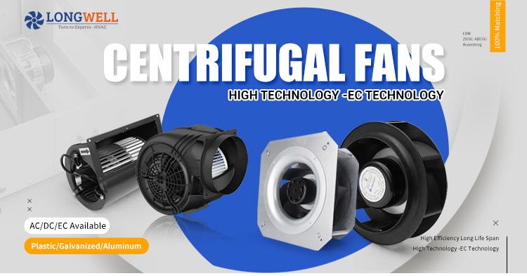 Longwell centrifugal fans